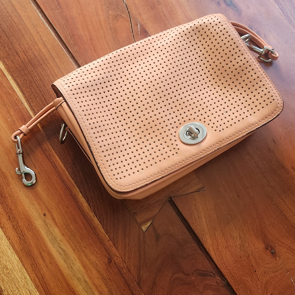 Coach Crossbody Leather Bag - Melon Color